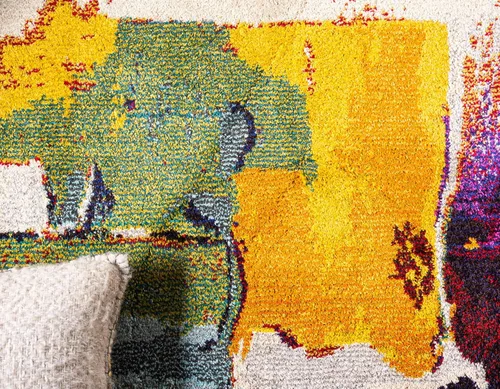 Miniatura 5 de Tapete abstracto Unique Loom, colección Estrella, moderno, multiárea, Polipropileno, beige, amarillo (Beige/Yellow)