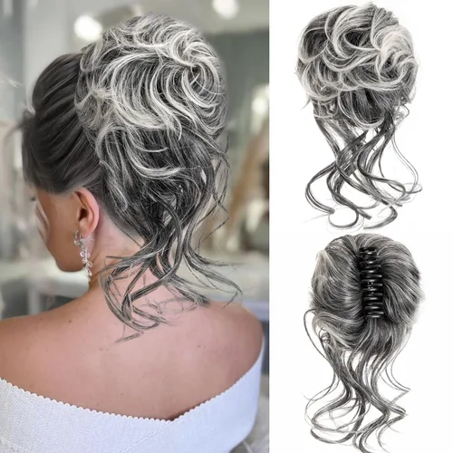 Miniatura 8 de Extensiones de cabello con moño desordenado, superlargas, estilo recogido, recogido, con banda elástica, para mujeres y niñas (12H24)