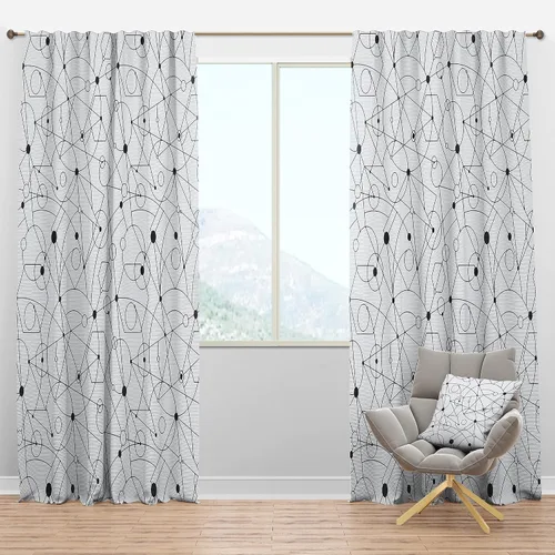 Miniatura 15 de DesignQ Cortinas con patrón hexagonal retro IX para dormitorio, cortinas para sala de estar, cortinas con aislamiento térmico, panel individual, 52