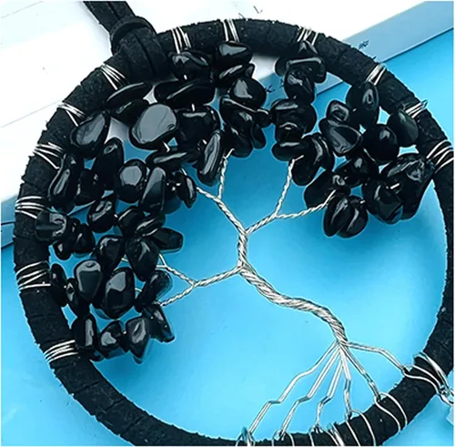 Miniatura 3 de Atrapasueños negro para espejo retrovisor de coche, accesorios de espejo retrovisor hecho a mano, pequeño atrapasueños decoración colgante regalos