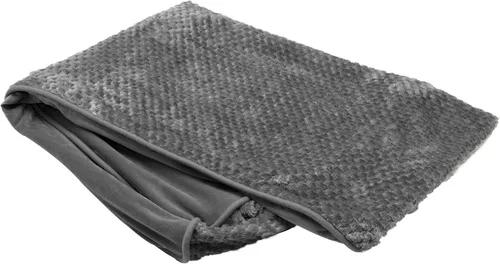 Furhaven Funda de repuesto para cama de perro Minky Plush & Velvet Contour Luxe Lounger, lavable a máquina, gris, Jumbo (XL)
