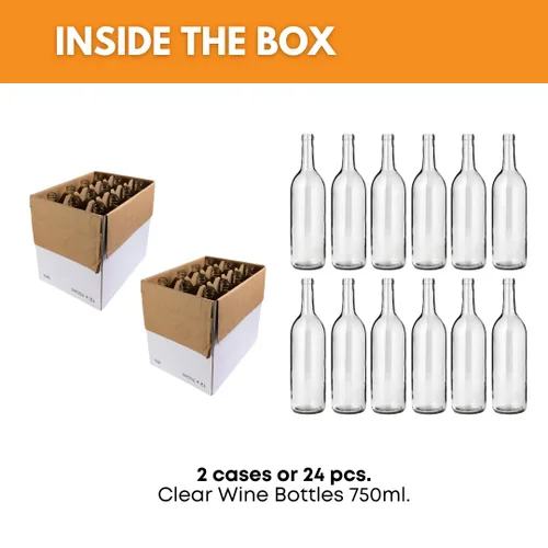 Miniatura 2 de FastRack 24 botellas de vino de Burdeos transparentes W5 de 25.4 fl oz - 2 estuches, 25.4 fl oz