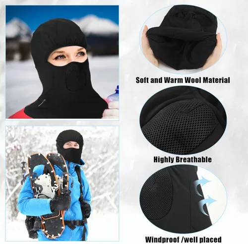 Miniatura 6 de 2 pasamontañas calefactables, máscara facial eléctrica, funciona con pilas, gorro de esquí recargable, polaina de cuello de invierno, 3 ajustes