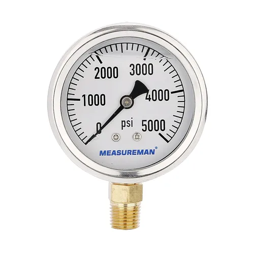 Miniatura 8 de MEASUREMAN - Manómetro de plomería relleno de glicerina, tamaño del dial de 2.5 pulgadas, 0 a 160 psi, caja de acero inoxidable, montaje trasero NPT