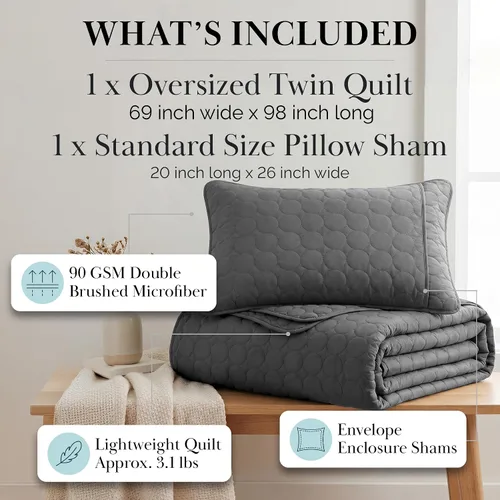 Miniatura 41 de Southshore Fine Living, Inc. Juego de colcha tamaño queen extragrande, colcha suave con dos fundas de almohada a juego
