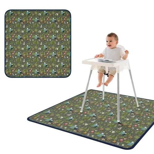 Miniatura 79 de BapronBaby Adventure Awaits - Tapete impermeable para debajo de sillas altas, suelos, mesas, tiempo de juego o artes y manualidades, lavable a