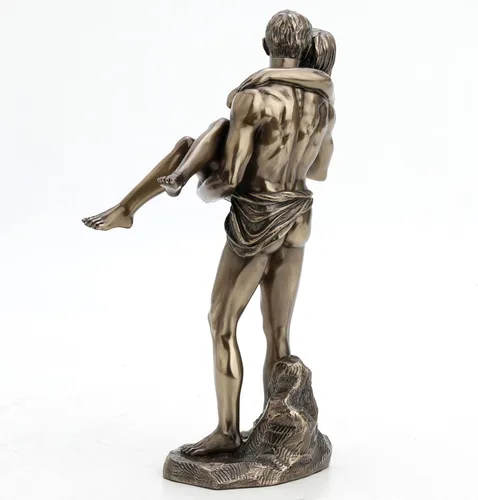 Miniatura 5 de Veronese Design 11 3/8 pulgadas los amantes nupcial llevan la escultura desnuda artística del final del bronce antiguo de la resina del molde en frío