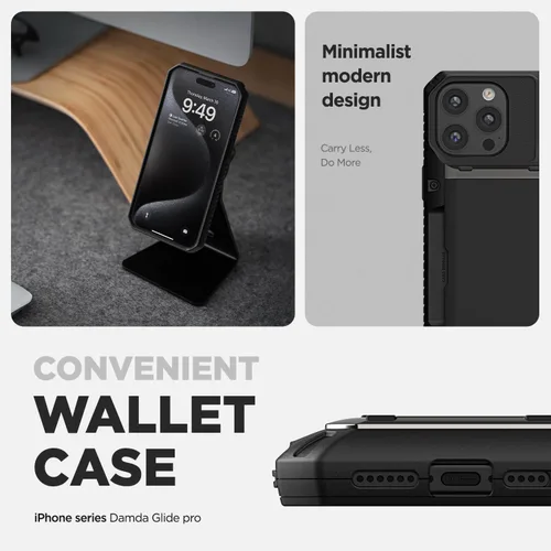 Miniatura 2 de VRS DESIGN Damda Glide Pro - Funda para iPhone 13 Pro, resistente funda semiautomática [4 tarjetas] con soporte para ranura para tarjetas compatible