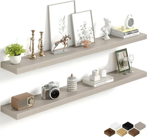 Miniatura 91 de Fun Memories Estantes flotantes de 16 pulgadas para pared, estantes de 8 pulgadas de profundidad para baño, dormitorio, cocina, montaje en pared