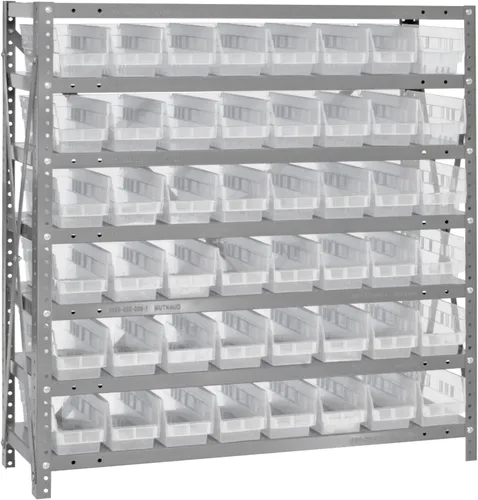 Miniatura 506 de Quantum QSBU-245BK Heavy Duty Shelving Unit with (7) Shelves and (24) QUS245 Black Bins for Garage Warehouse Storage Distribution 400 lb Load