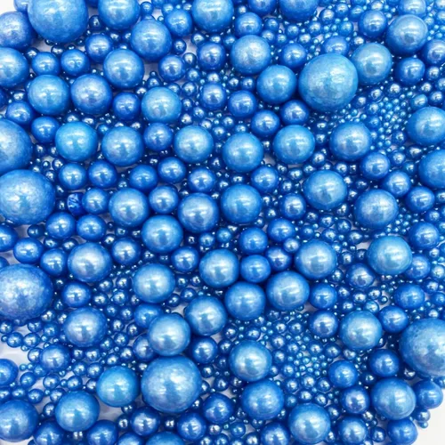 Miniatura 7 de Weraru Gránulos comestibles de azúcar con perlas azules comestibles, tamaño mezclado, para hornear, decoración de pasteles, decoración de galletas