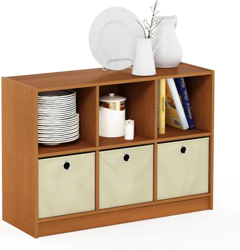 Miniatura 16 de Furinno - Estantería clásica para libros, estantes de almacenamiento, roble francés