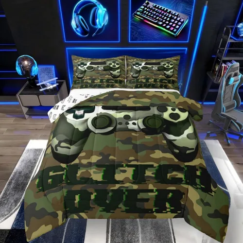 Miniatura 21 de Erosebridal Juego de ropa de cama de guepardo con rosa roja, juego de edredón con estampado de leopardo y gato, edredón romántico de plumón, Multi 03