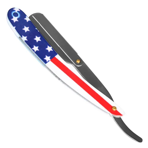 Miniatura 4 de Maquinilla de afeitar profesional de borde recto para hombres con paquete de 100 cuchillas Derby reemplazables para barbero (Estados Unidos)