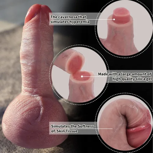Miniatura 5 de Consoladores suaves realistas de 5.91 pulgadas para principiantes, consolador de silicona gruesa realista hecho a mano, pene suave con ventosa