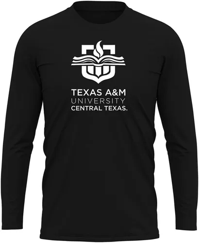 Miniatura 187 de Camisa deportiva de manga larga oficial de la NCAA Collegiate para hombre, colección negra con logotipo primario