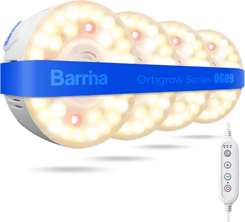 Miniatura 27 de Barrina Orbgrow OG09 Puck - Luz LED de crecimiento, 5000K 9W (equivalente a 135 vatios), luces de plantas para plantas de interior de espectro