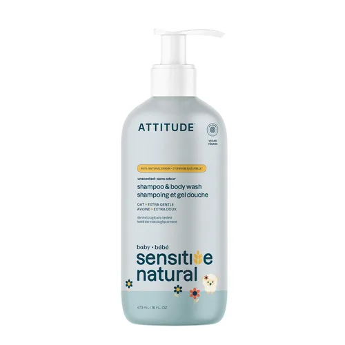 Miniatura 9 de ATTITUDE Baby Champú y gel de baño 2 en 1, verificado por EWG, ingredientes a base de plantas y minerales, productos veganos para pieles sensibles