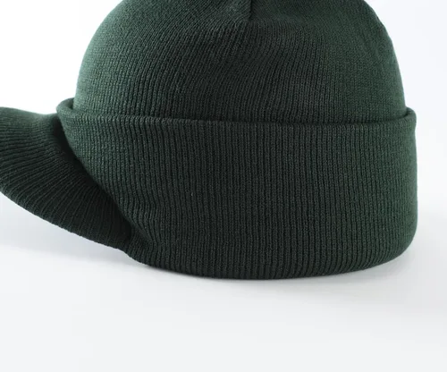 Miniatura 11 de Home Prefer - Gorro de invierno para hombre con visera, cálida y doble punto.