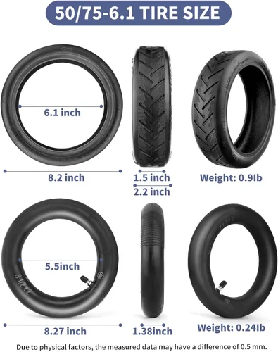 Miniatura 6 de 8.5 Tubo de neumático 50/75-6.1 Repuesto de neumático de scooter para scooter eléctrico Gorax/Xiaomi, neumático interior 8.5, neumático neumático