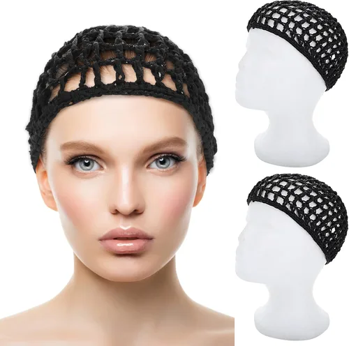 Miniatura 8 de WLLHYF Gorros de Peluca para Cabello Grueso y Largo, Gorros Ajustables de Red Malla Trenzada para Tejer, Hacer Crochet, Coser, Tejido de Red