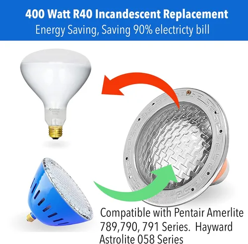 Miniatura 4 de LAMPAOUS Bombilla LED para piscina de 35 W RGB que cambian de color, compatible con Pentair, luces de piscina Hayward, iluminación submarina de 120