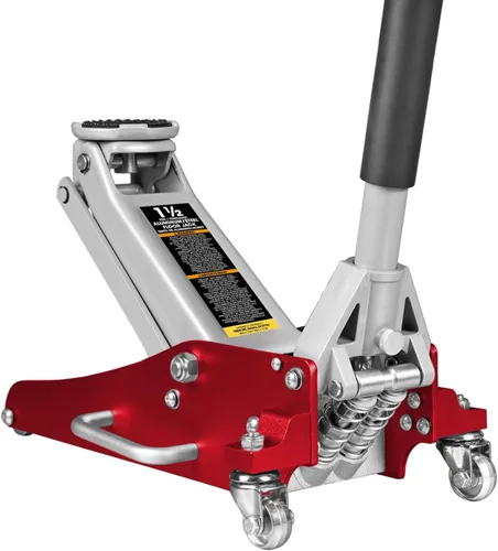 Miniatura 10 de Big RED Gato de piso de 3 toneladas, gato hidráulico de aluminio y acero de bajo perfil con bomba de elevación rápida de doble pistón, gato de piso
