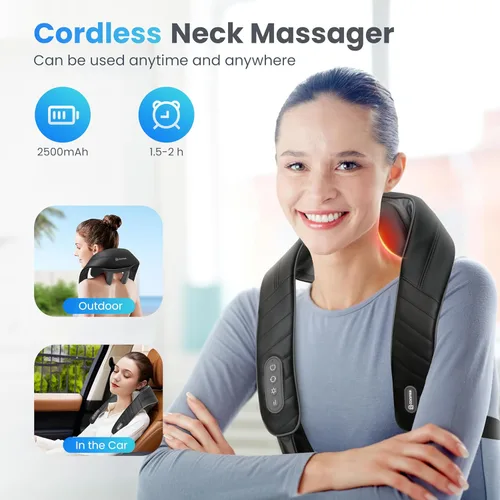 Miniatura 2 de COMFIER Masajeador de cuello inalámbrico y masajeador de espalda