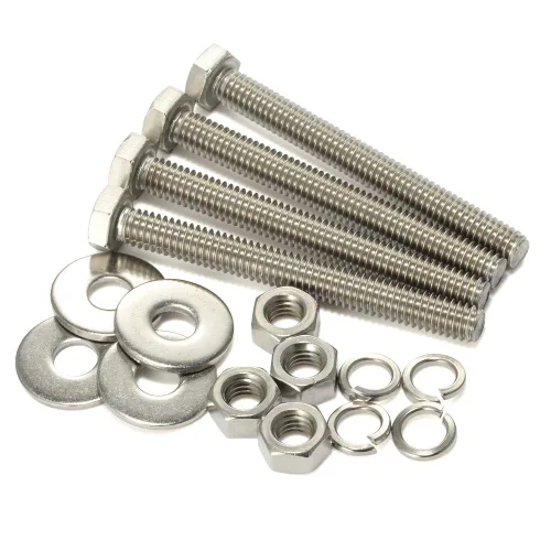 Miniatura 11 de Tornillos de cabeza hexagonal de 1/4-20 x 1/2 pulgadas con tuercas hexagonales y arandelas gruesas planas y de bloqueo, totalmente roscados, acero