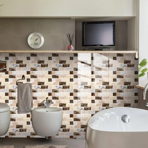 Miniatura 5 de Calcomanías para azulejos de mosaico, calcomanías decorativas para azulejos de pared, despegar y pegar, lámina ignífuga para salpicaduras en muro