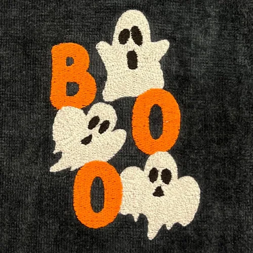 Miniatura 7 de Serafina Home Toallas de mano de baño de Halloween, fantasmas bordados, diseño Boo, juego de 2, color negro, 16 x 25 pulgadas