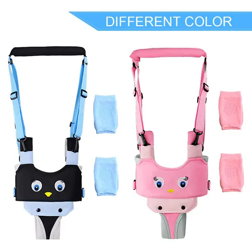 Miniatura 6 de Arnés para caminar para bebés y 2 pares de rodilleras ajustables de pie y caminar, ayudante de aprendizaje para niños pequeños de 7 a 24 meses, Azul