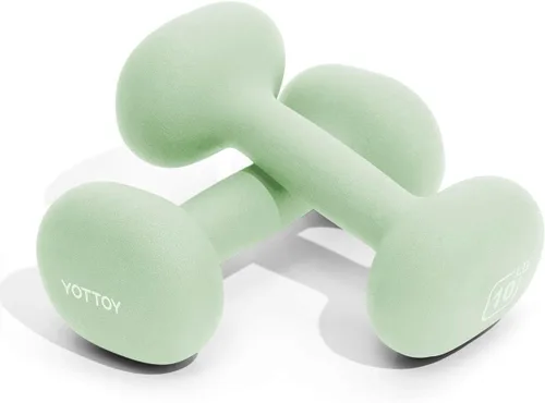 Miniatura 13 de YOTTOY Juego de mancuernas de 2, pesas de mano de 2-15 libras para mujeres, pesas de mano antideslizantes para gimnasio en casa, entrenamiento