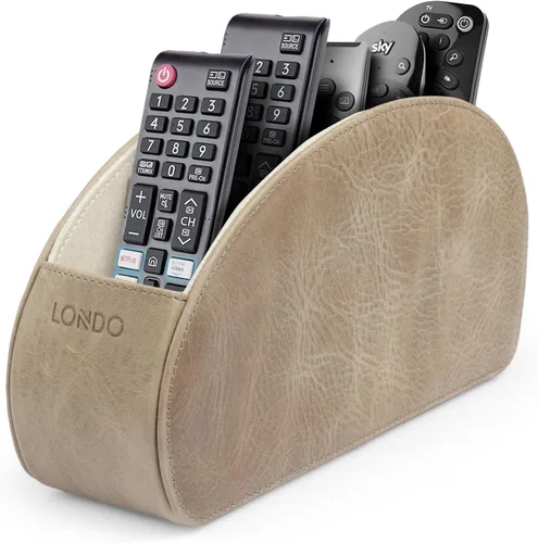 Miniatura 8 de Londo Soporte para Control Remoto con 5 Bolsillos - Guarda Controles de DVD, Blu-Ray, TV, Roku o Apple TV - Cuero Genuino Italiano con Forro