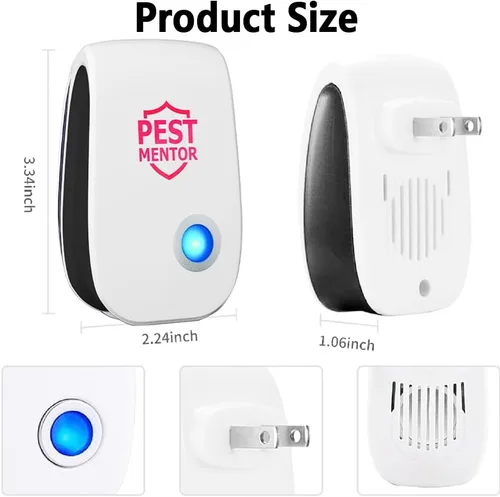 Miniatura 4 de Repelente ultrasónico de control de plagas, paquete de 10 unidades, repelente de ratones para interiores para arañas, insectos, cucarachas