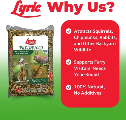 Miniatura 3 de Lyric Alimento para Vida Silvestre para Ciervos, Ardillas, Pavos y Conejos, Semillas para Pájaros Silvestres para Comederos Exteriores, Bolsa de 10