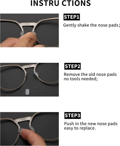 Miniatura 5 de 12 pares de almohadillas de nariz para gafas de silicona suave color negro para Costa South Point/Flagler/Ponce/Wader; para Oakley