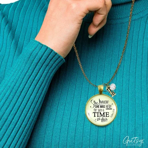 Miniatura 24 de Gutsy Goodness Collar inspirado en la mujer de la fe, colgante hecho a mano con mensaje de esperanza