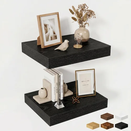 Miniatura 48 de Estantes flotantes de 48 pulgadas para pared, estante de chimenea de 10 pulgadas de profundidad, estantes flotantes de madera para pared, estantes