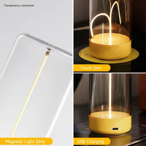 Miniatura 4 de AUGE LIGHT Mini lámpara de mesa minimalista, lámpara de mesa recargable, lámpara de mesa portátil, lámparas de escritorio para oficina en casa, luz