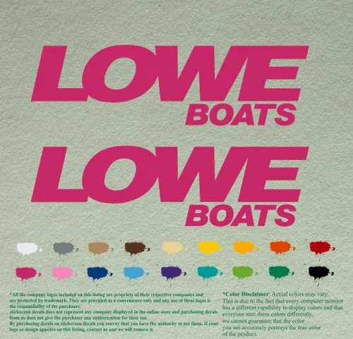 Miniatura 7 de Par de calcomanías de vinilo de repuesto compatibles con Lowe Boats, motor fuera de borda, juego de 2 (12 pulgadas, negro 070)