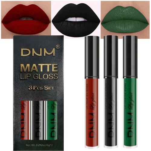 Miniatura 46 de evpct 2 Piezas Lápiz Labial Líquido Verde Esmeralda con Brillo Glitter, Brillo Labial Tinte y Delineador de Labios Retráctil, Set de Maquillaje