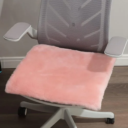 Miniatura 20 de LLB Fundas de Piel de Oveja para Silla Cojines de Silla de Oficina Almohadillas de Silla de Comedor Cojín de Asiento de Silla de Escritorio
