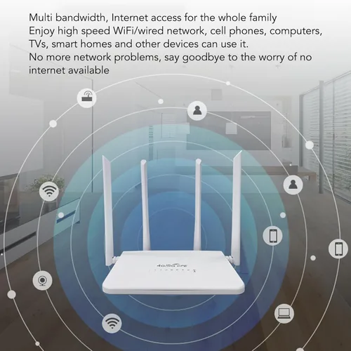 Miniatura 4 de Enrutador 4G LTE menos cable con ranura para tarjeta SIM, desbloquea cable móvil menos punto de acceso de fidelidad 300 Mbps con 4 antenas 5dBi