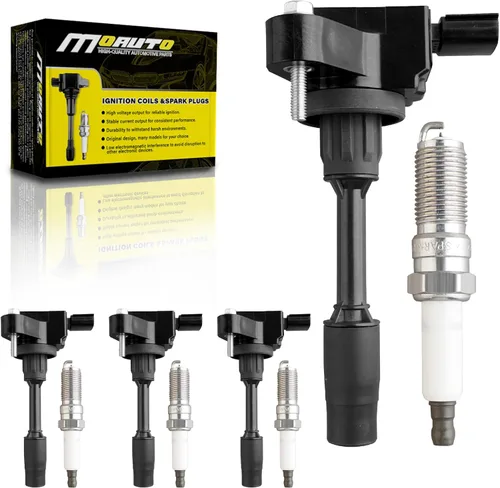 Miniatura 7 de Juego de 4 bobinas de encendido UF316 90919-02240 y 4 bujías de iridio compatibles con Scion Toyota XA XB Yaris Echo Prius Camry - L4 1.5L