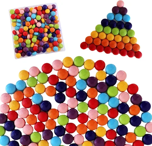 Miniatura 6 de Mosaico redondo de 0.47 pulgadas para manualidades, piezas de mosaico de vidrio de colores surtidos de 7 onzas para suministros de arte, kit de Arco