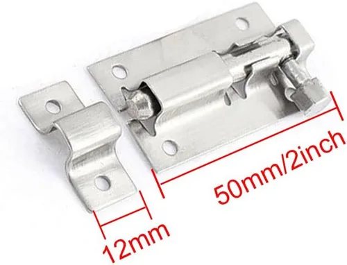 Miniatura 3 de 10 unids 1.969 in/2 "acero inoxidable seguridad interior exterior puerta ventana pestillo de bloqueo deslizante barril perno deslizante cerradura