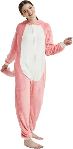 Miniatura 5 de CALANTA Mono de dinosaurio para adultos, disfraz de dragón T-Rex Animal para mujer, pijama de felpa de una pieza, cosplay, Halloween, Navidad