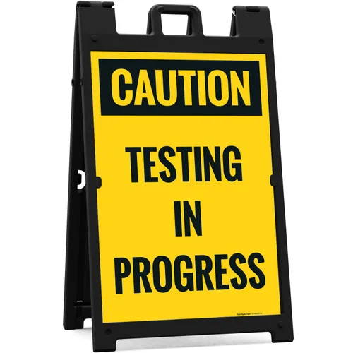 Miniatura 6 de Caution Testing in Progress Sidewalk Sign Kit, 10x16 Inches, Replacement Panels (2 Pack) Thick HDPS Plastic, Made in USA by Sigo Signs