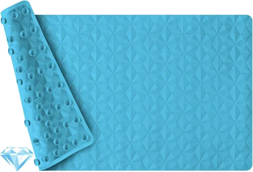 Miniatura 14 de Tapete antideslizante para bañera y ducha, tapete de goma natural con 241 ventosas, tapete de seguridad suave para baño, patrón único de diamante